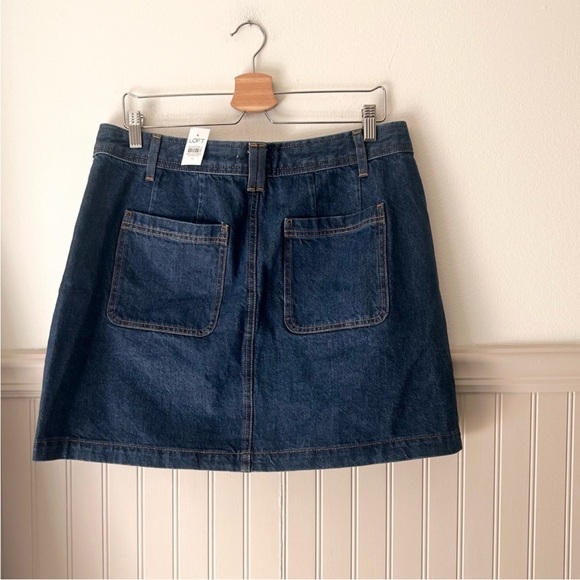 ⭐️ NEW LOFT Dark Blue Denim Skirt with Button Detail Size 12 Womens - Picture 6 of 6